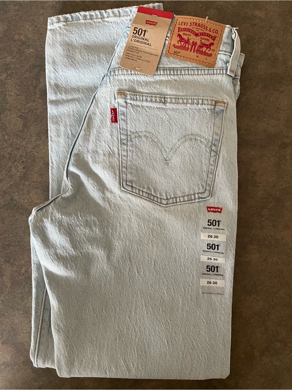 New Levi's 501 Original Fit Women’s Jeans - Light Wash Blue